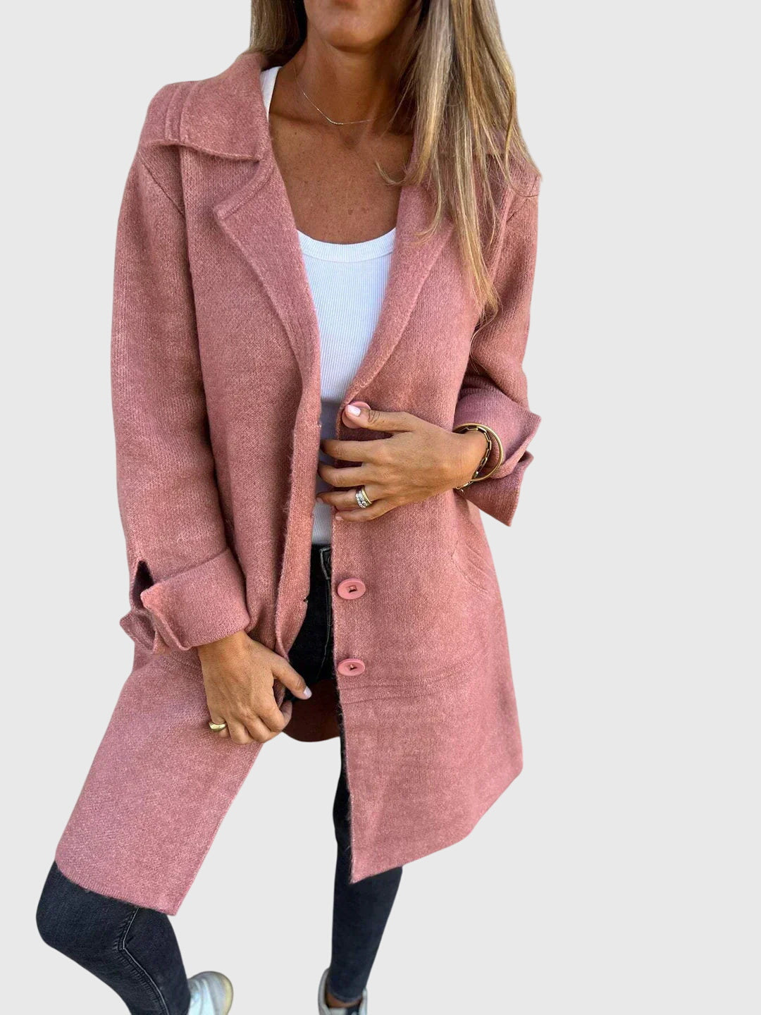 Aravelle™ | Tailored Blazer with Buttoned Elegance