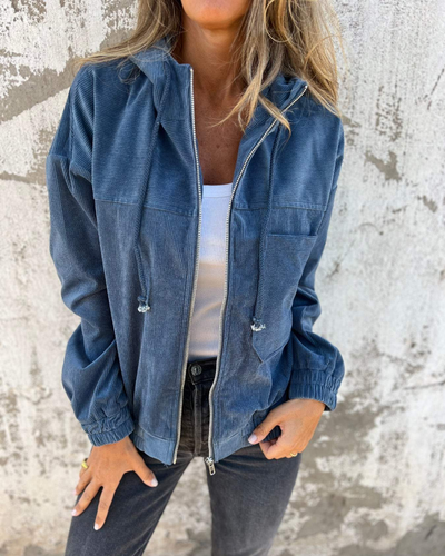 Emma™ | Luxurious Cotton Corduroy Zip Hoodie