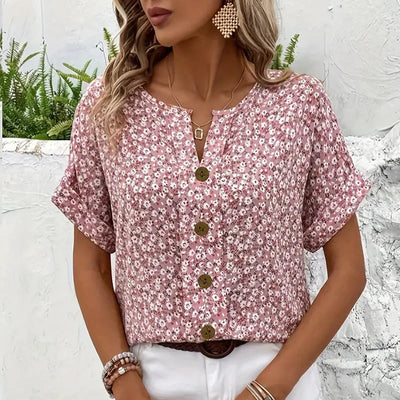 Celestia™ | Graceful blouse with floral motif