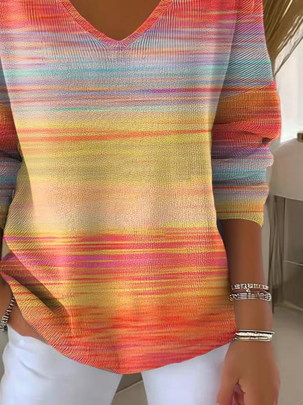 Elegant V-Neck Long Sleeve Top