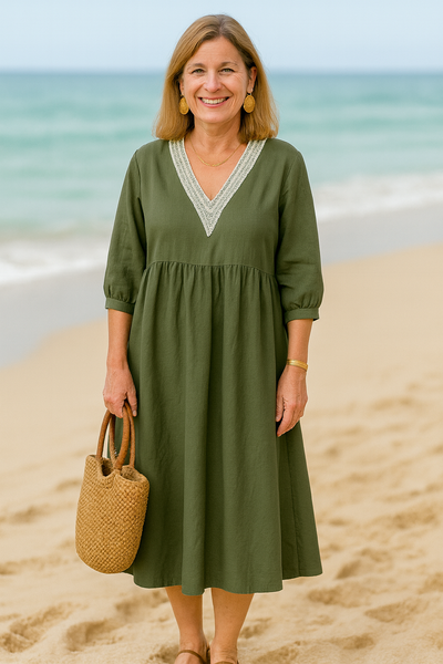 Aeloria™ | Elegant V-Neck Summer Dress