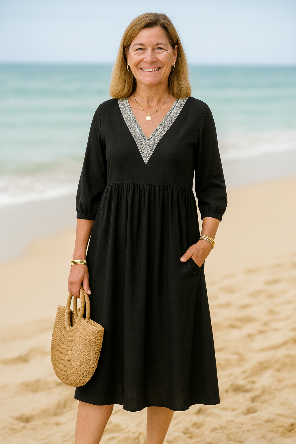 Aeloria™ | Elegant V-Neck Summer Dress