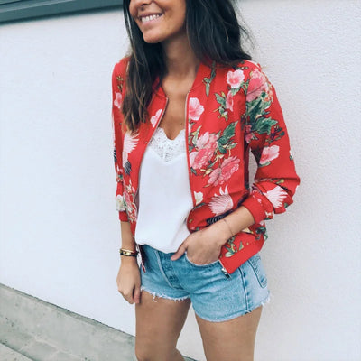 Lunaire™ | Bomber Jacket with Refined Floral Pattern