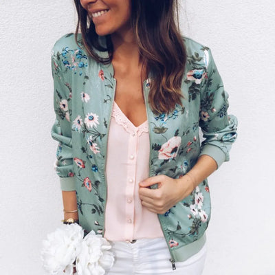 Lunaire™ | Bomber Jacket with Refined Floral Pattern
