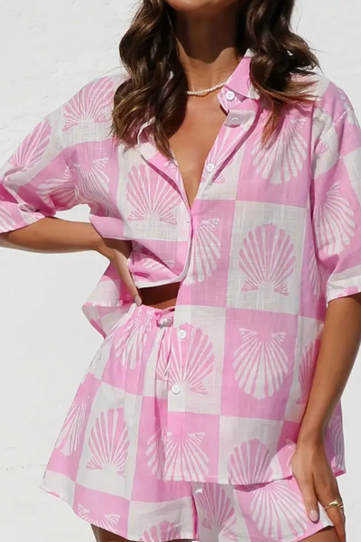 Shelliva® | Coastal Breeze Shirt & Shorts Set