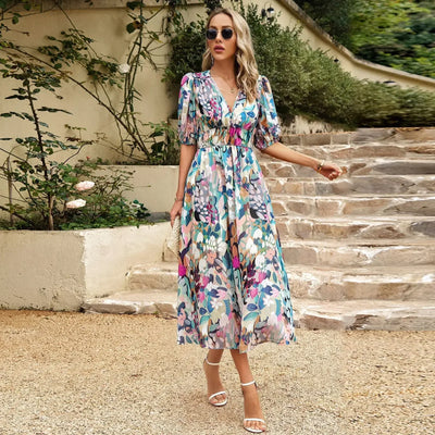 Lyria™ | Enchanting midi dress with refined print