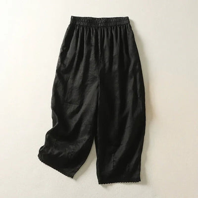 Ysolde® | Casual Linen Pants with Lace
