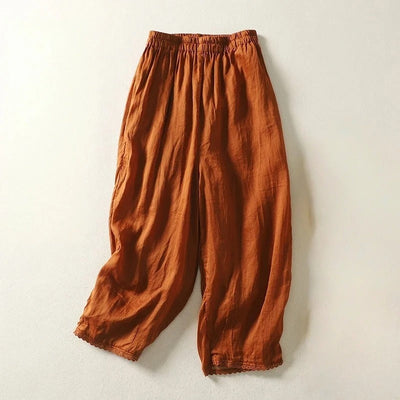 Ysolde® | Casual Linen Pants with Lace