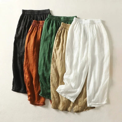 Ysolde® | Casual Linen Pants with Lace