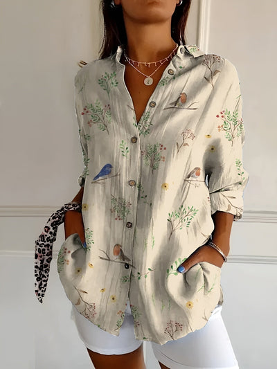 Liora™ | Graceful blouse with whimsical patterns